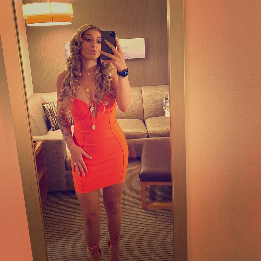 Orange bandage dress